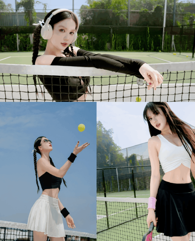 Thời trang chơi pickleball của Ngọc Trinh 2